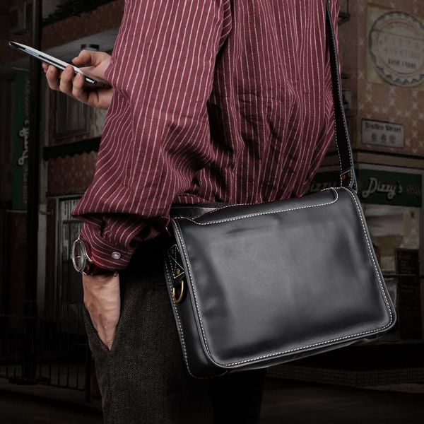 

cross body vintage women's shoulder bag genuine leather crossbody messenger bags for men cow organizer travel business sling