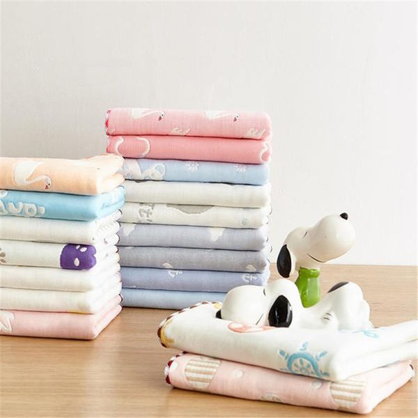 

towel 10pcs/lot muslin 6 layers cotton soft baby towels face handkerchief bathing feeding washcloth wipe burp cloths