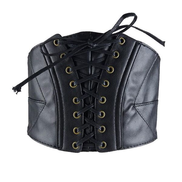 

belts pu soft leather belt fashion elastic accessories girdle slimming tether adornment wide versatile without buckle, Black;brown