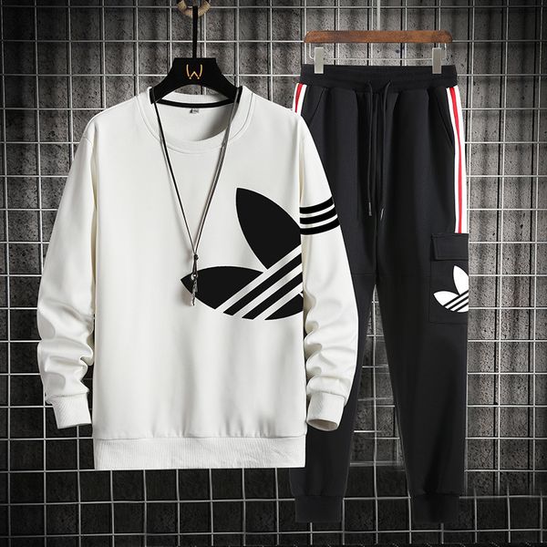 

sweatshirts style bodywear autumn youth round neck long sleeve leisure sports suit men's wear, Black
