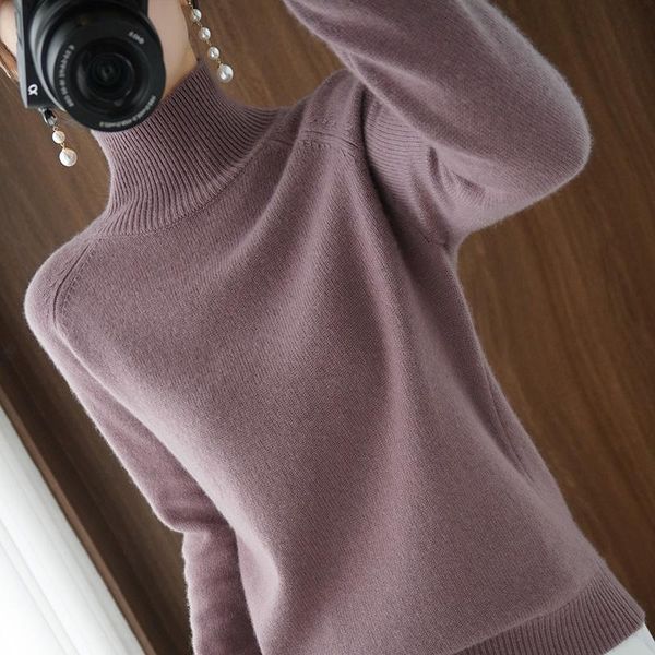 

women's sweaters long sleeve thick loose pullover turtleneck cashmere sweater women winter jumpers knit female, White;black