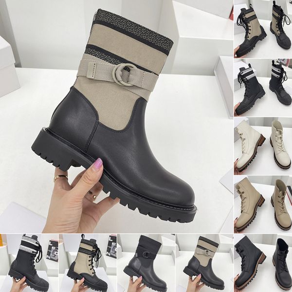 

women martin boots womens designer black white heels ankle motorcycle short roman boot with original box size:35-40 leather non-slip autumn
