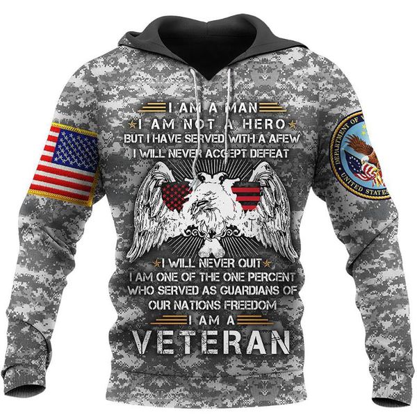 

men's hoodies & sweatshirts military army suits soldier veteran camo pullover fashion tracksuit 3dprint streetwear casual jacket drop-0, Black