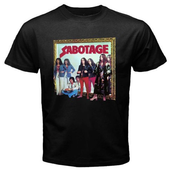 

new black sabbath band sabotage logo men's black t-shirt size s to 3xl, White;black