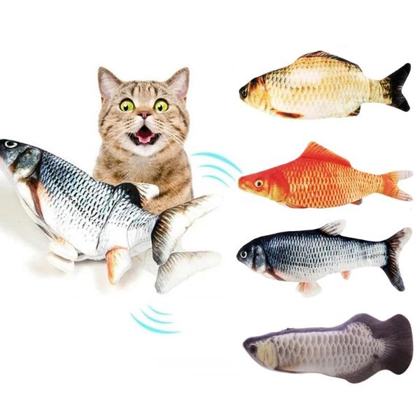 

electronic jumping fish cat toy 3d electric usb charging simulation carp toys for cats pet playing supplies