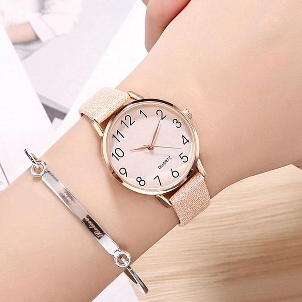 

wristwatches high school simple temperament ins junior student style digital waterproof fashion electronic quartz watch, Slivery;brown
