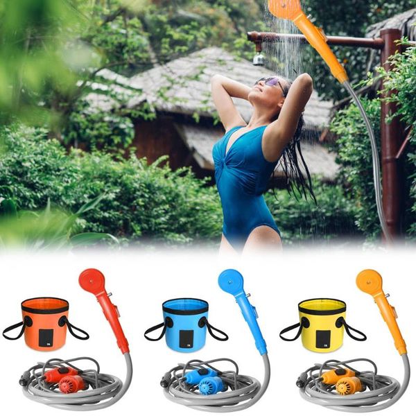 

universal car washer shower set portable electric pump outdoor camping travel hiking pet 20l bucket bags
