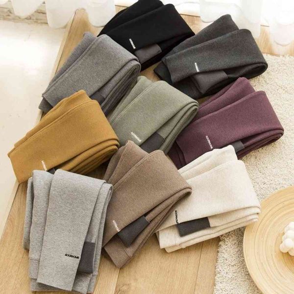 

leggings plush thickened winter extra thick trousers wear high waist thin warm, Black