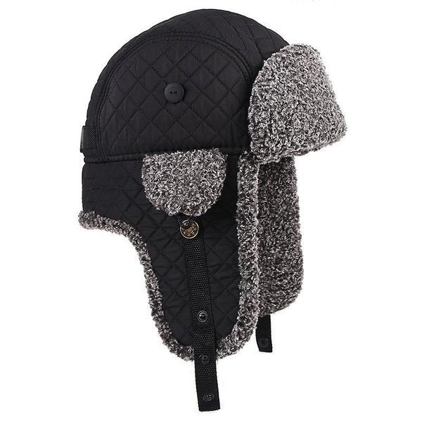 

berets men cotton bomber hat winter outdoor sport skiing riding -fishing ushanka caps keep warm fluffy beanie frog hats bonnets, Blue;gray