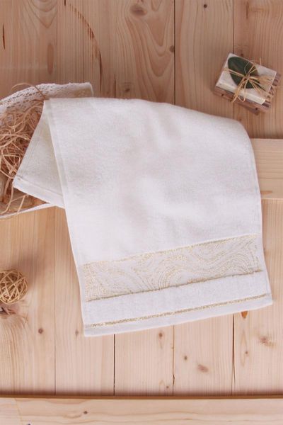 

ultra soft cotton lurex gold silvery 4 pcs guest towel 30x50