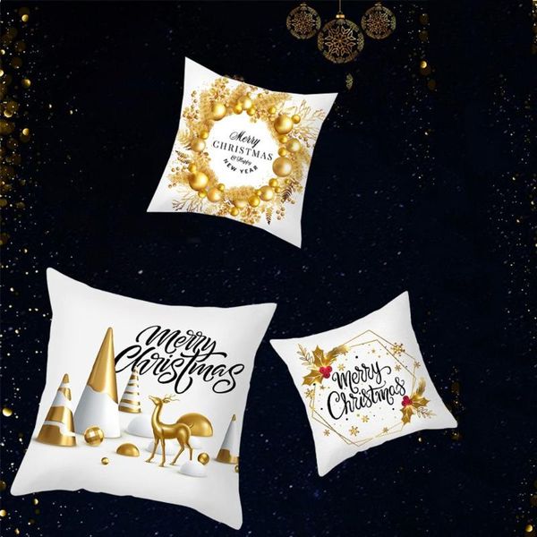 

pillow case christmas gift decorations home square pillowcase linen cover cushion