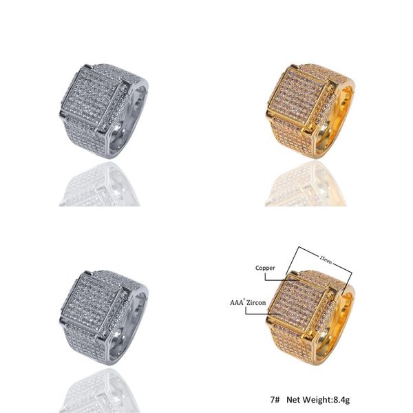 

hip hop mens jewelry rings diamond iced out bling rings fashion gold silver ring 302 n2