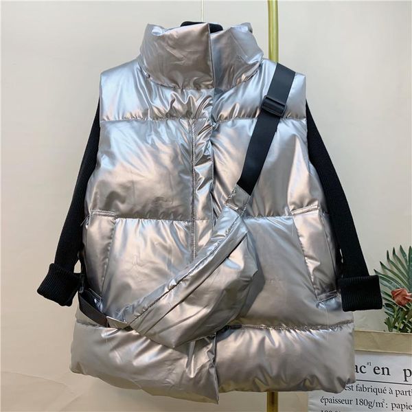 

women's vests 2021 autumn winter casual thicken women classic chic all-match vest for ladies fashionable oversized, Black;white