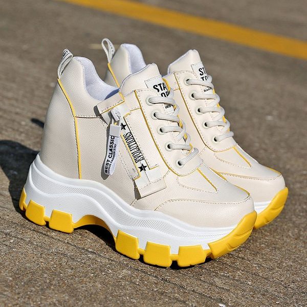 

woman platform chunky sneakers women dad sport shoes spring summer fashion female hide wedge basket 7cm high heel shoes