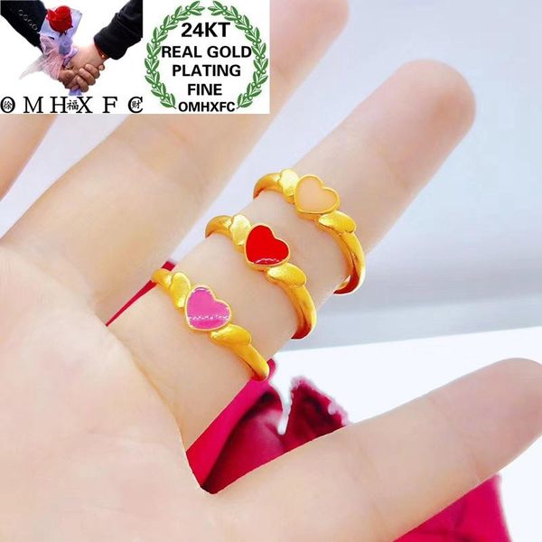 

cluster rings omhxfc jewelry wholesale ym165 european fashion woman girl party birthday wedding gift color-changing heart 24kt gold ring 1pc, Golden;silver