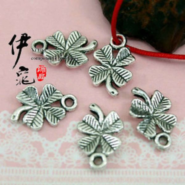 

diy jewelry accessories silver alloy clover pendant three dimensional petal shaped bracelet material, Black