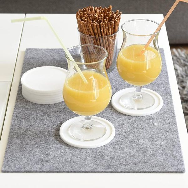 

mats & pads 8pc silicone coffee placemat button cup mug glass beverage holder pad mat