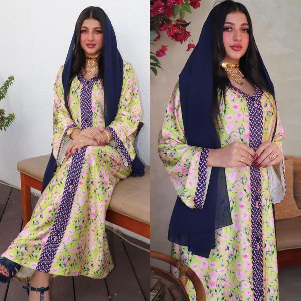 

ethnic clothing eid muslim abaya dubai turkey islam arabic floral dresses for women robe longue vestidos femme kaftan moroccan gown, Red