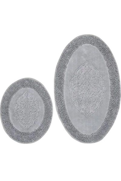 

oval cotton cake 2 pcs matte/set for closet gray ovalosman bath mats