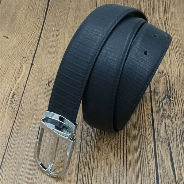 

men's leather pin buckle belt with small bamboo grain rising by step, Black;brown