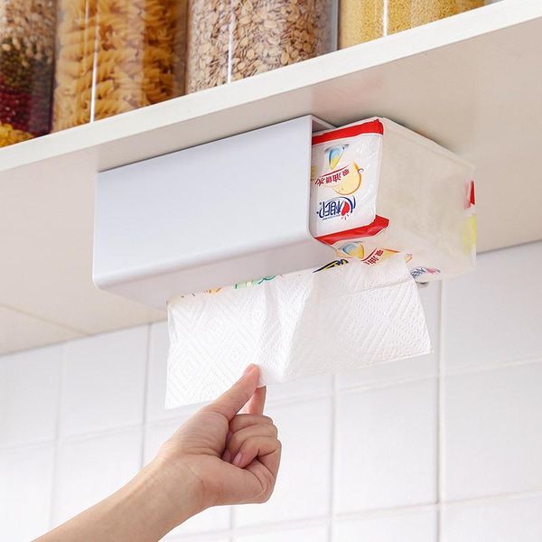 

tissue boxes & napkins kitchen box wall hanging paper extraction storage rack punched-toilet household creative wall-mounted bo