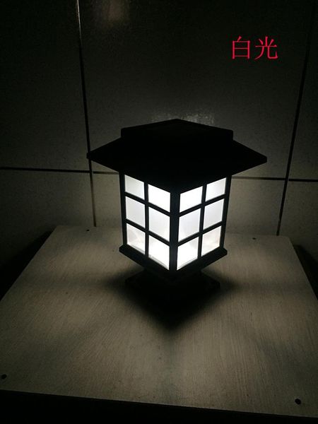 

outdoor wall lamps 2pcs solar-powered lawn lamp lights for garden pillar (black)