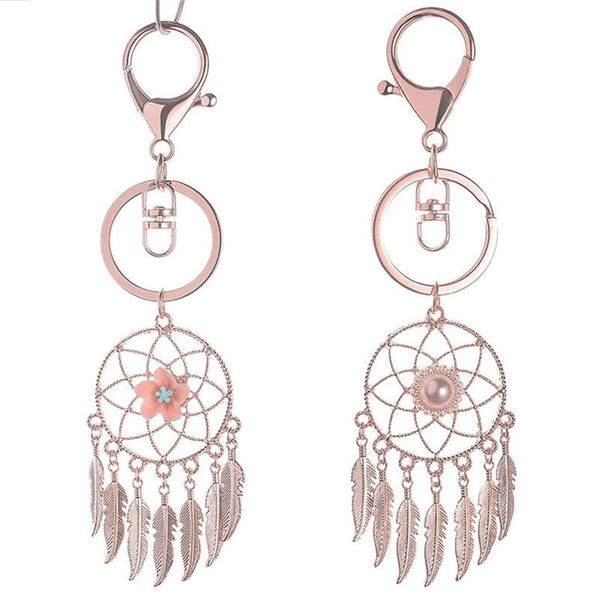 

keychains small fresh korean dream catcher flower beads keychain pendant handbag wallet bag decorations girlfriend gifts s081, Silver