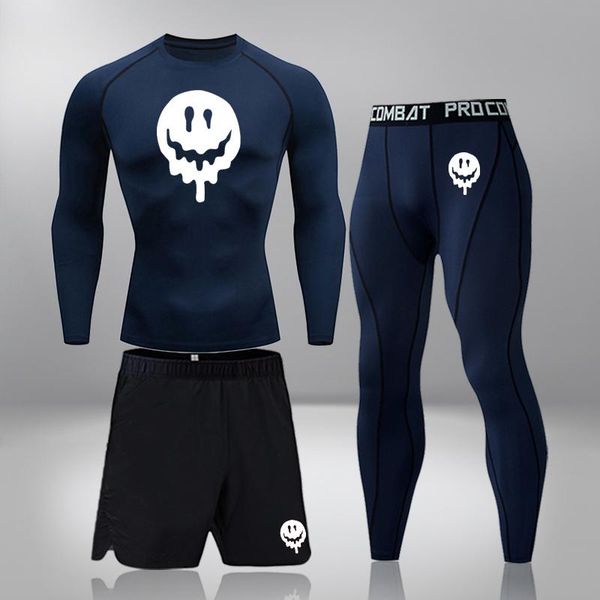 

men's tracksuits compression sport suits quick dry clothes sports joggers training gym fitness thermal underwear men sportswear, Gray