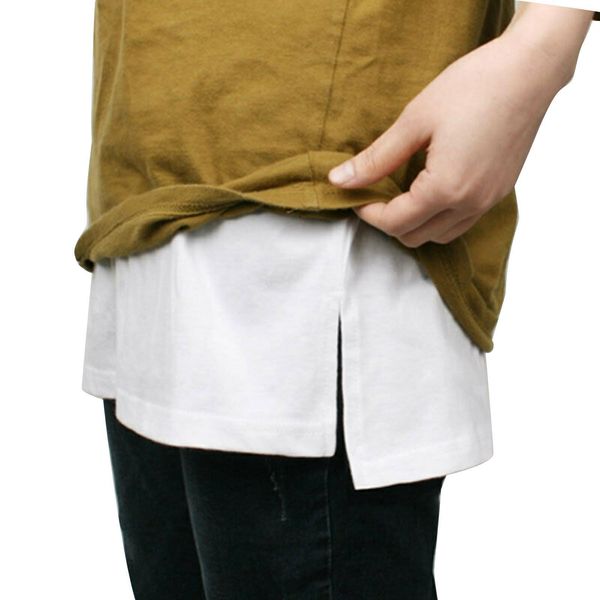 

a line man half length womens skirts splitting fashion adjustable layering fake lower sweep set ropa mujer, Black