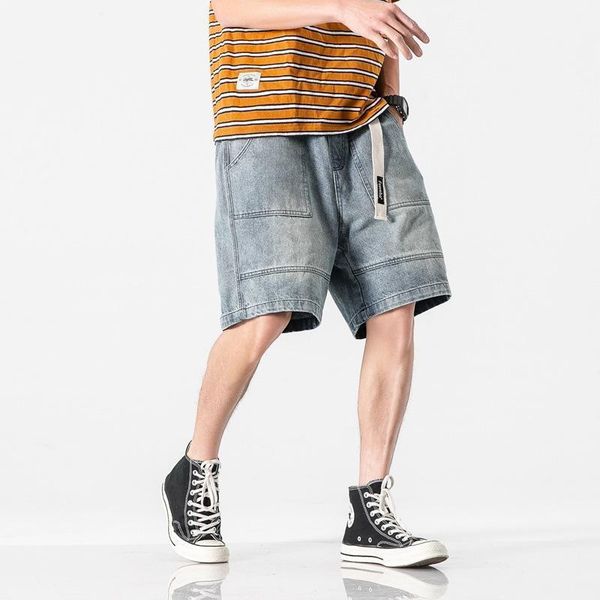 

denim shorts for men loose, straight leg jeans thin summer men's, Blue