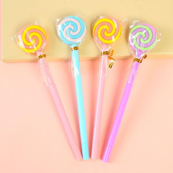 

gel pens 36 pcs/lot creative lollipop shape pen cute 0.5 mm black ink signature promotional gift office school supplies