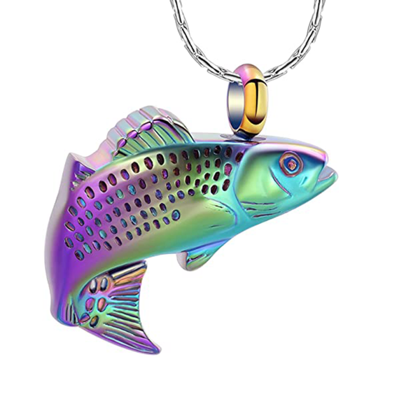 

fish cremation jewelry for ashes memorial keepsake urn necklace pendant necklaces, Silver