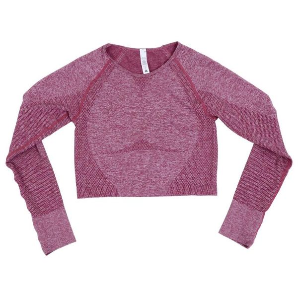 

yoga outfit seamless workout long sleeve upper gym fitness clothes )