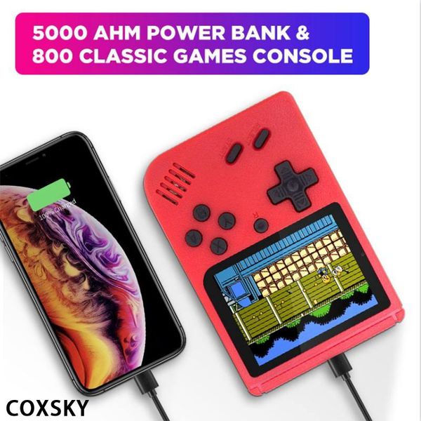 

updated version] 800 games build-in 5000 amh power bank for mobile phone retro portable mini handheld game console kids gift players