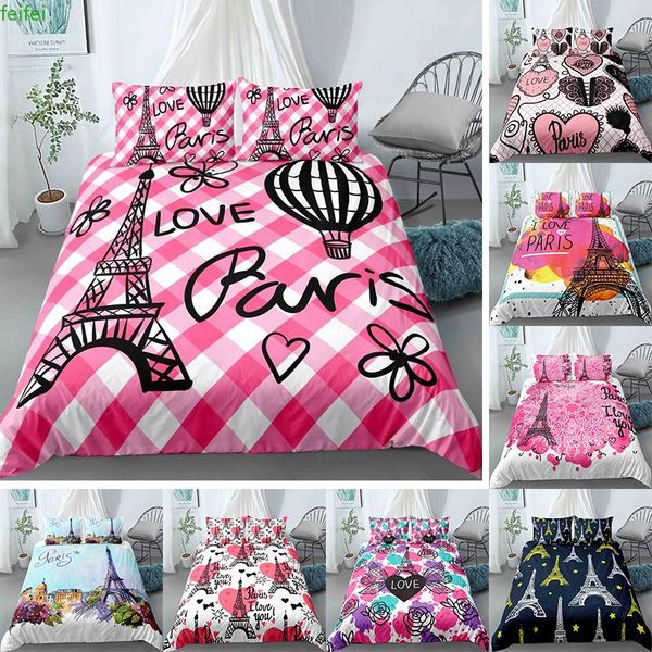 

bedding sets paris tower comforter cover scener decorative 2/3 pieces set