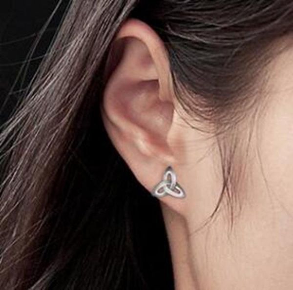 

stud creative exquisite simple style celtic knot metal earrings ladies fashion charm jewelry gifts, Golden;silver