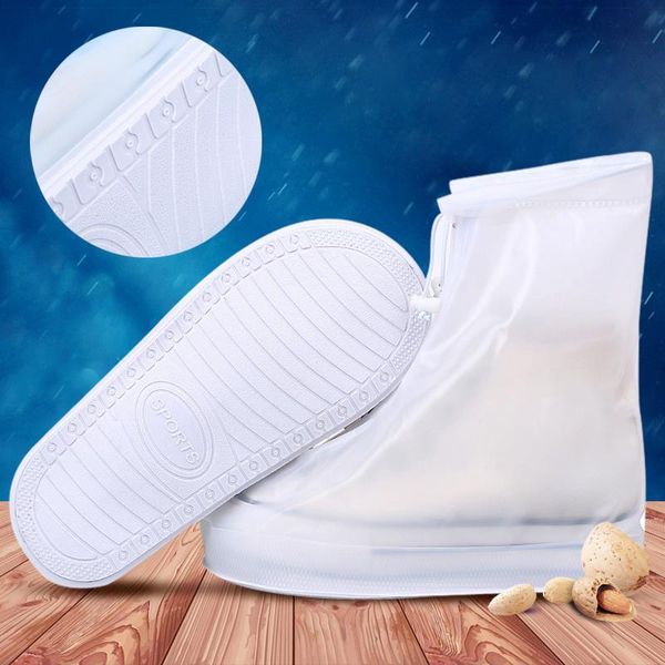 

shoe parts & accessories reusable waterproof overshoes cover protector boot zipper rain covers high-anti-slip shoes cases, White;pink