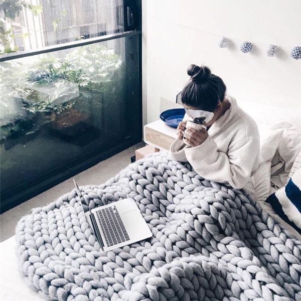 

blankets knitting blanket for bed fleece on the sofa manual home weave cover wool travel