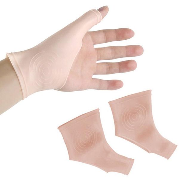 Estilo de suporte do pulso 1Pair Silicone Gel Thumb Brace para alívio das mãos Tunnel do túnel do carpo Tendinite reumatismo Yoga