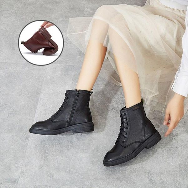 

boots short boot women 2021 the fashion leather ladies snow soft comfortable winter solid color 35-401, Black