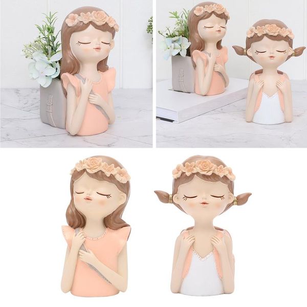 

vases girl vase sculpture resin craft art table flower home decor pot
