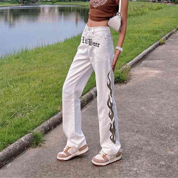 

women's jeans high waist embroidered button jeans, super elastic zipper suitable for work, Blue