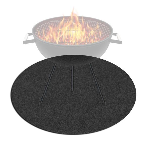 

outdoor pads 68/91cm round non-stick barbecue grill mat circular meat high temperature heat resistant pad reusable bbq tool