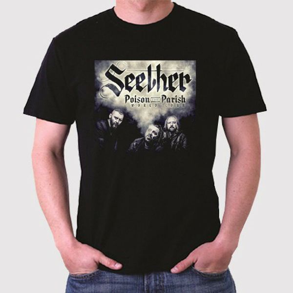 

new seether poison the parish men's black t-shirt size s to 3xl, White;black