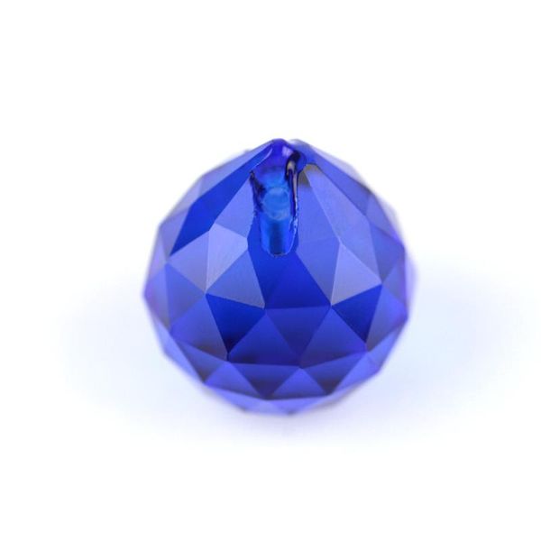 

100pcs/lot dark blue 15mm faceted glass ball prism chandelier crystal parts hanging pendant lighting suncatcher home decor