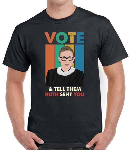 

vote and tell them ruth sent you vintage retro t-shirt, White;black