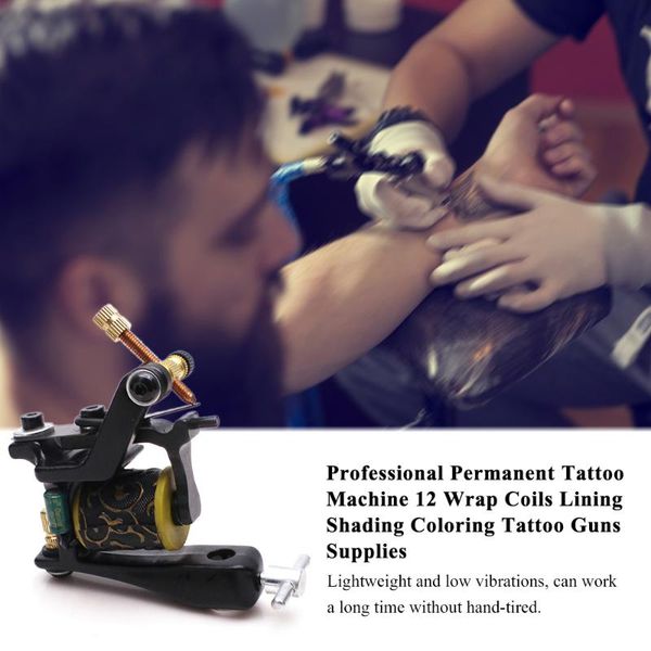 

tattoo guns kits s professional permanent machine 12 wrap coils lining shading coloring motor gun supply for artists