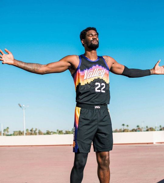 

men deandre ayton black city the valley 2020 21 basketball jersey s-5xl, Black;red