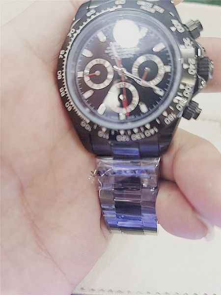 

original box men's mechanical 2813 movement panda dial watch mens cosmograph watches men 116500 ceramic bezel 116506 full steel wristwa, Slivery;brown