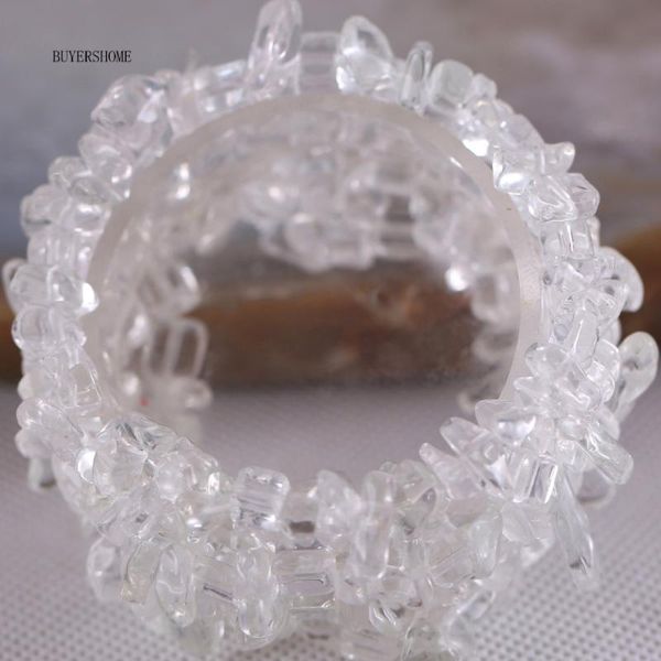 

tennis fashion jewelry stretch chip beads weave natural clear crystal bracelet 7" 1pcs h055, Golden;silver